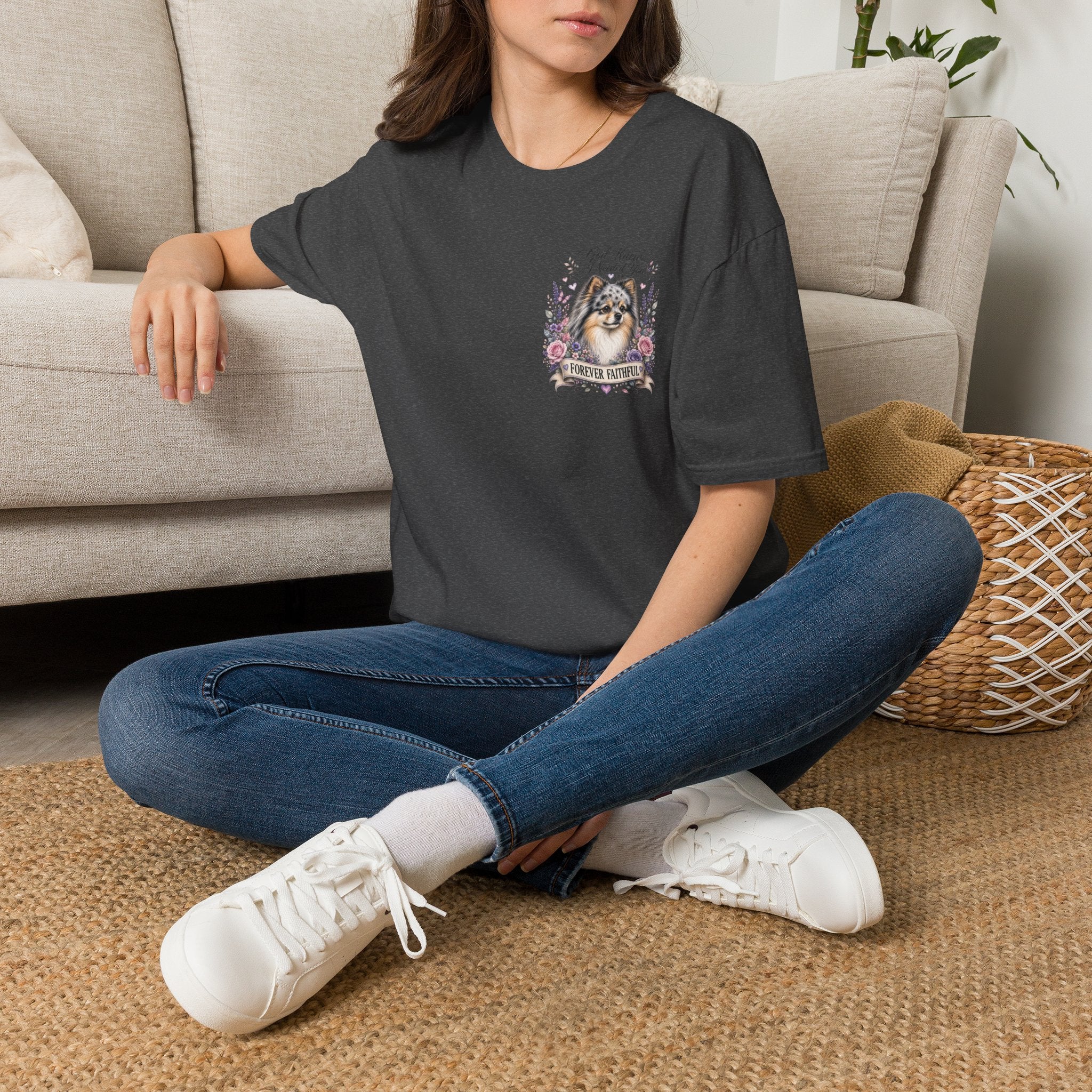 Sheltie Forever Faithful T‑Shirt — "God Knew I Needed You" Floral Dog Tee Pomeranian