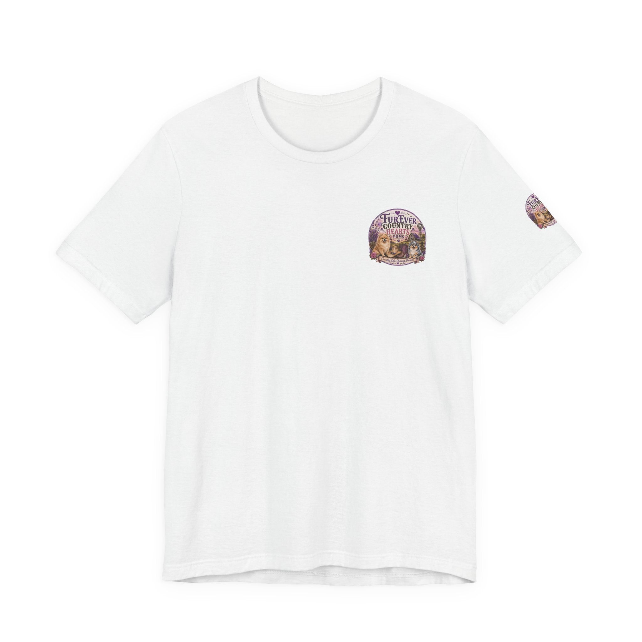 Furever Country Hearts Poms shirt | Pomeranian dog tee, paw print design
