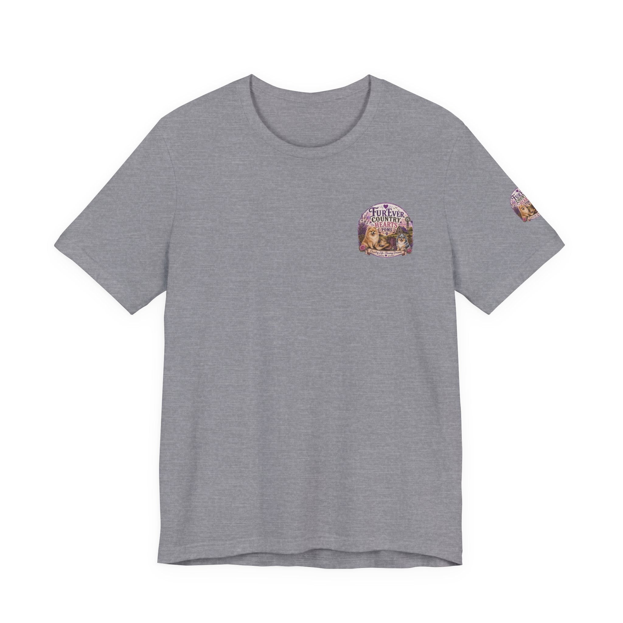 Furever Country Hearts Poms shirt | Pomeranian dog tee, paw print design