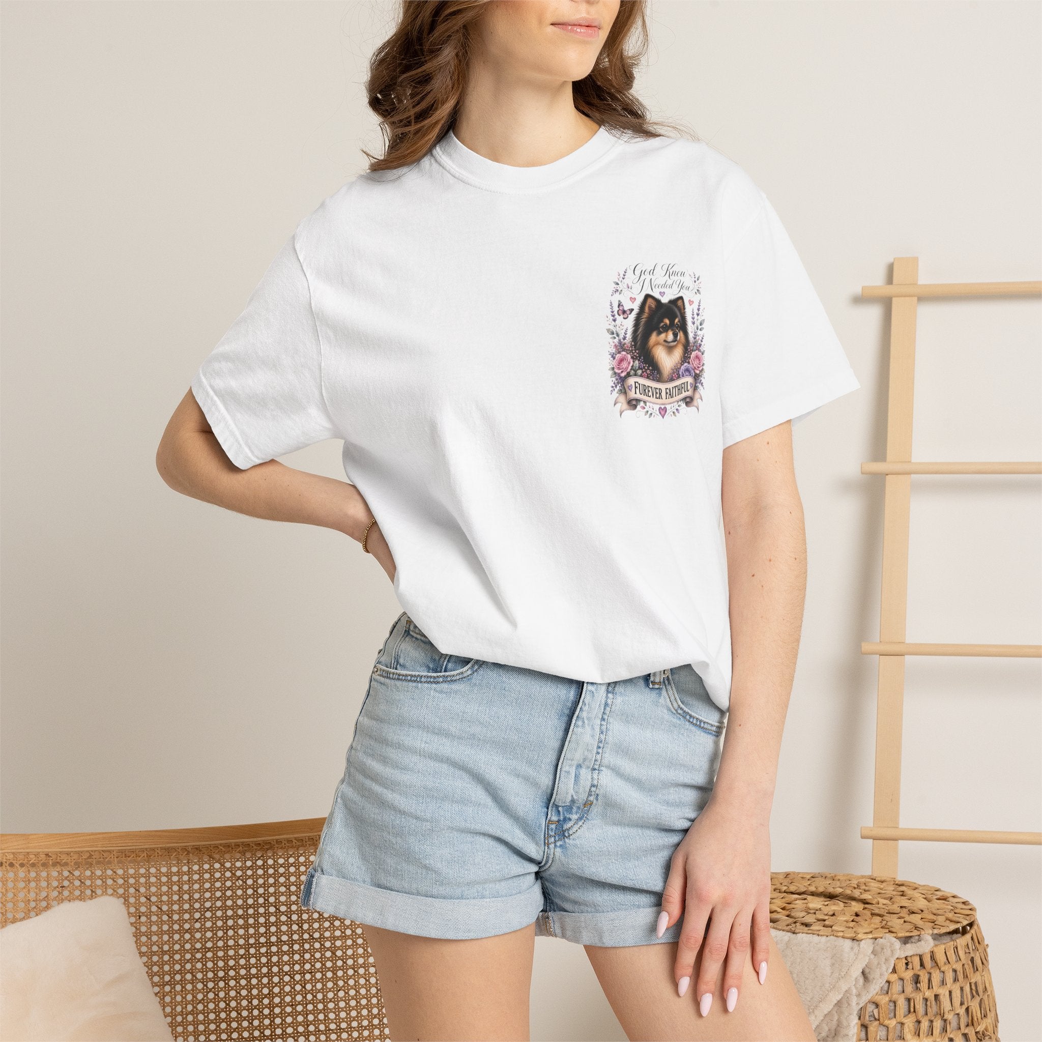 Pomeranian 'Furever Faithful' T-Shirt — God Knew I Needed You Memorial Tee