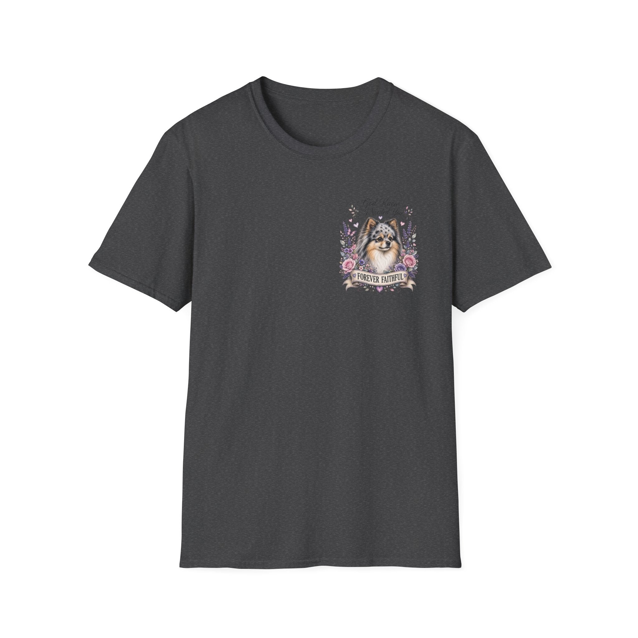 Sheltie Forever Faithful T‑Shirt — "God Knew I Needed You" Floral Dog Tee Pomeranian