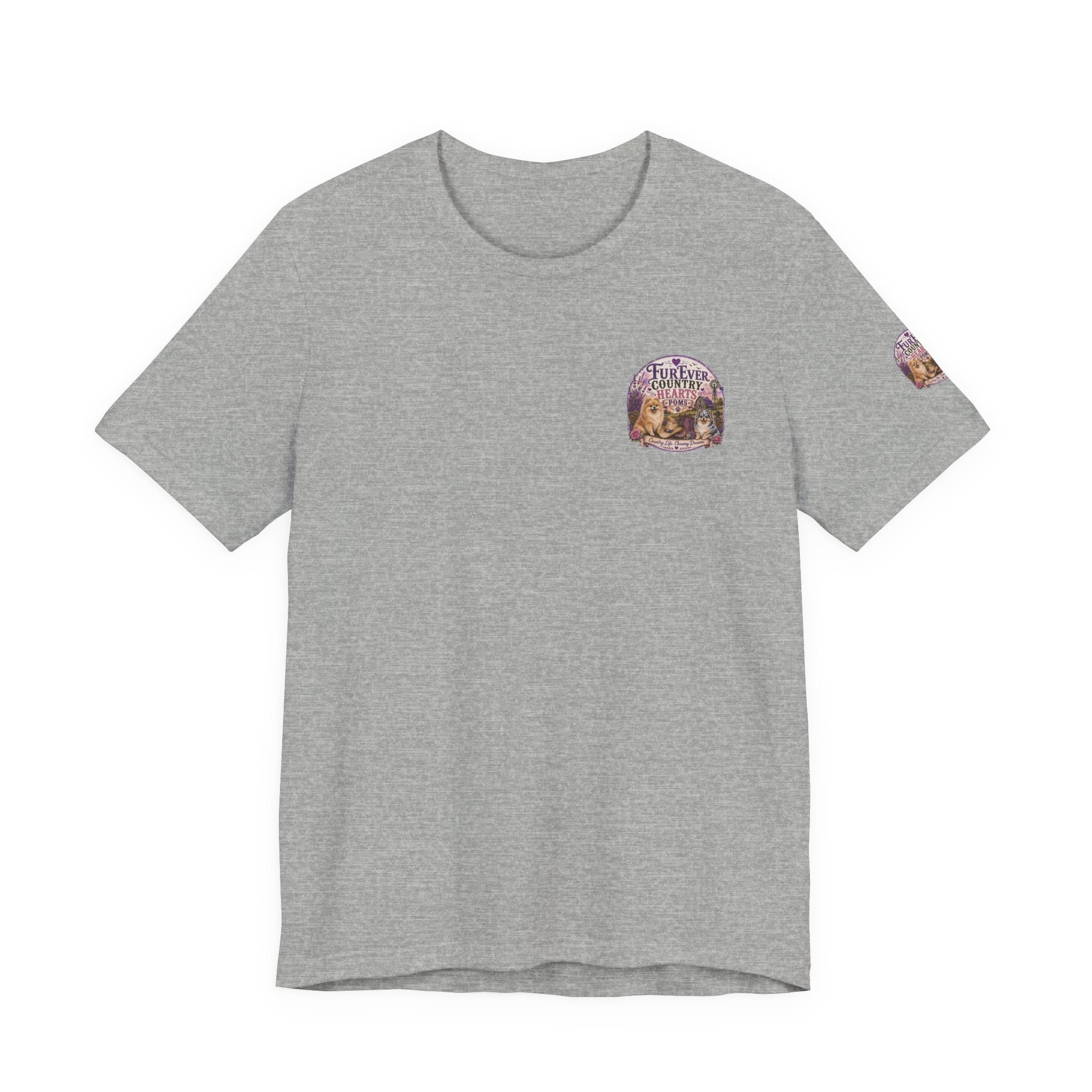 Furever Country Hearts Poms shirt | Pomeranian dog tee, paw print design