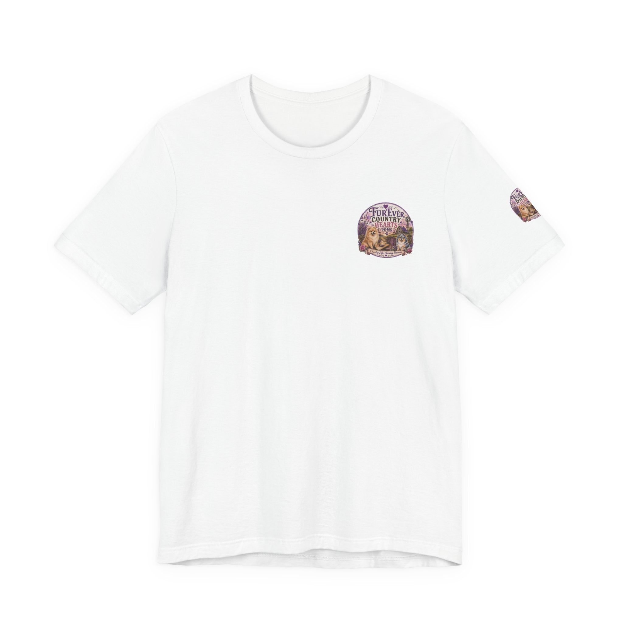 Furever Country Hearts Poms shirt | Pomeranian dog tee, paw print design
