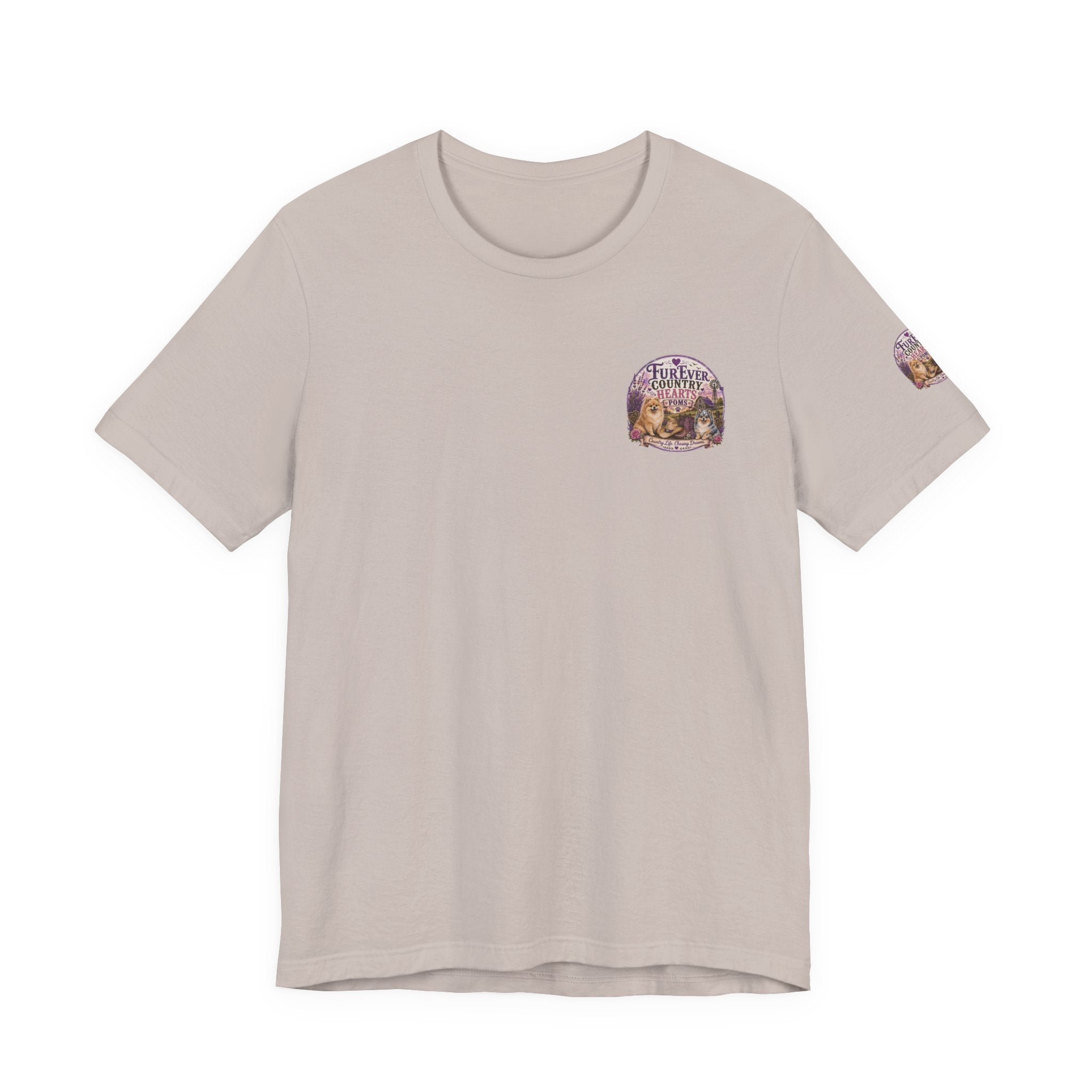 Furever Country Hearts Poms shirt | Pomeranian dog tee, paw print design