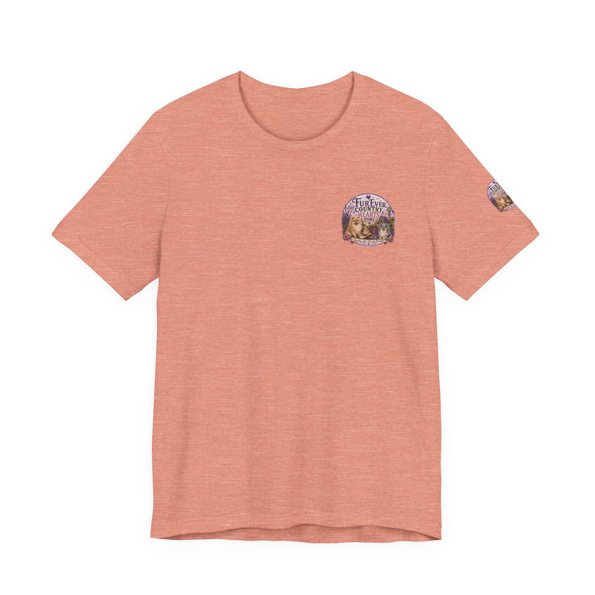 Furever Country Hearts Poms shirt | Pomeranian dog tee, paw print design