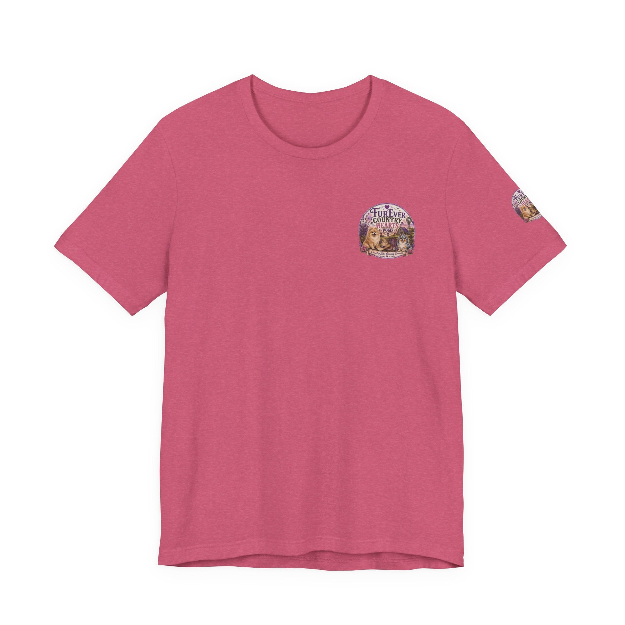 Furever Country Hearts Poms shirt | Pomeranian dog tee, paw print design
