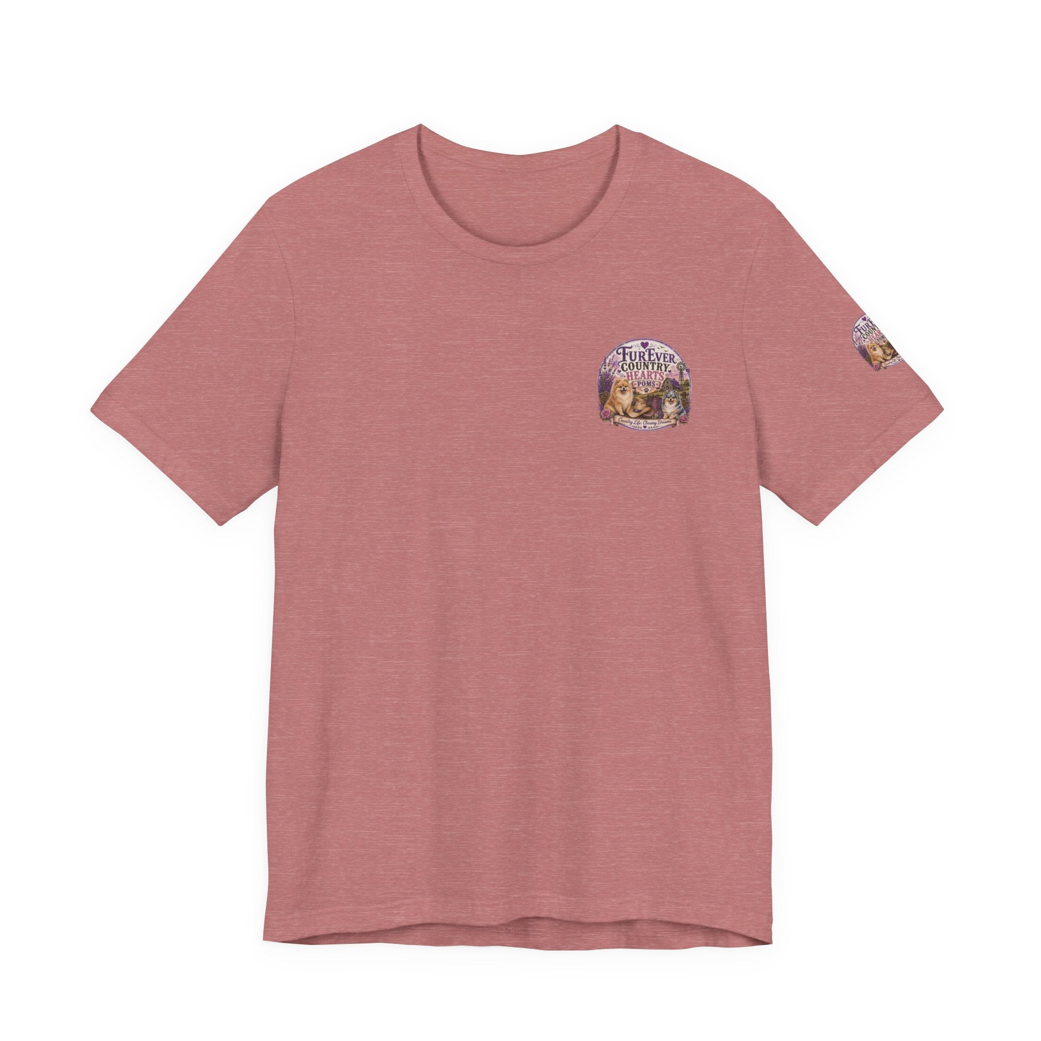 Furever Country Hearts Poms shirt | Pomeranian dog tee, paw print design
